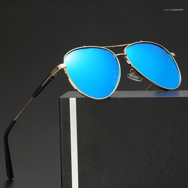 

Sunglasses 2021 Fashion Pilot Men Polarized Sun Glasses Shades Mirrors Coating Points Black Frame Eyewear Male UV400