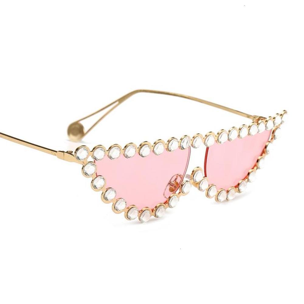 

sunglasses Fashionable frames tiny women cat rhinestone crystal eye diamond Sunglasses bling triangle sun glasses futuristic clear feminino1, Black