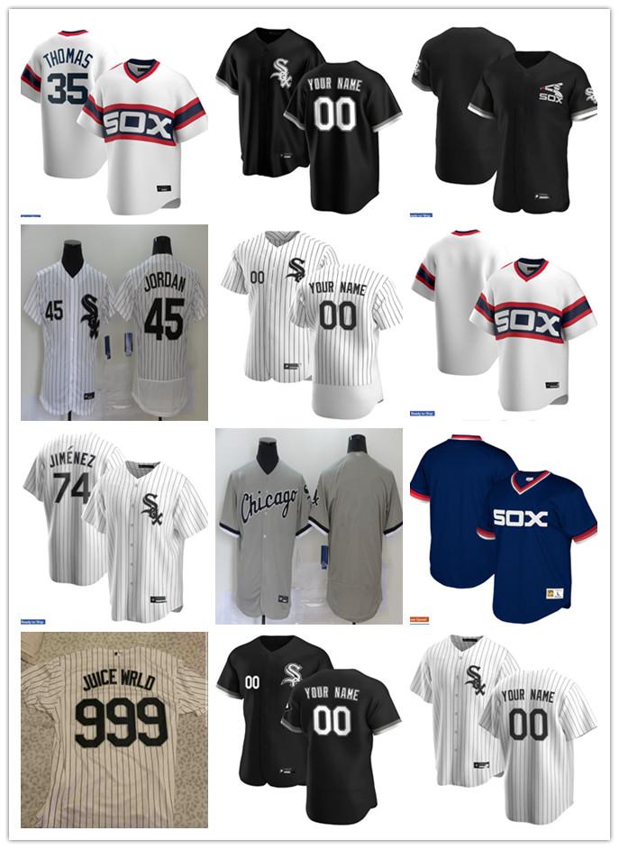

Men Women Youth Chicago White Sox 999 JUICE WRLD 74 Eloy Jimenez 35 Frank Thomas 45 Michael Custom Baseball Jersey Blank whi, Blue;black