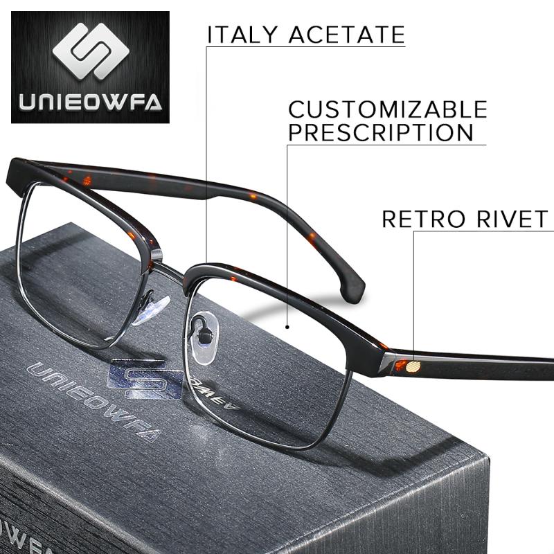 

Fashion Sunglasses Frames Acetate Prescription Optical Glasses Frame Men High End Italy Myopia Eyeglasses Retro Clear Transparent Eyewear 20