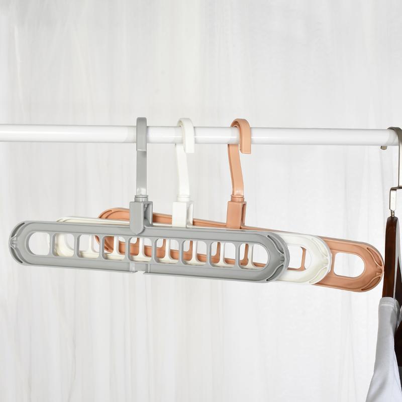 

Hangers & Racks 9-hole Multifunctional Folding Magic Hanger Storage Rack Space-saving Drying Scarf Clothes