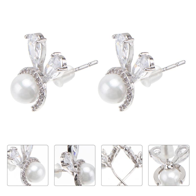 

Charms 1 Pair Fashion Easter Ear Studs Lovely Chic Lady Decors, Bronze;silver