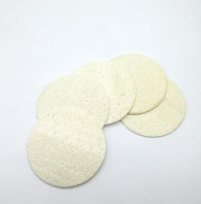 

2021 Natural Loofah Facial Pads Loofah Disc Makeup Remove Exfoliating Face Loofah Pad Small Size Epacket