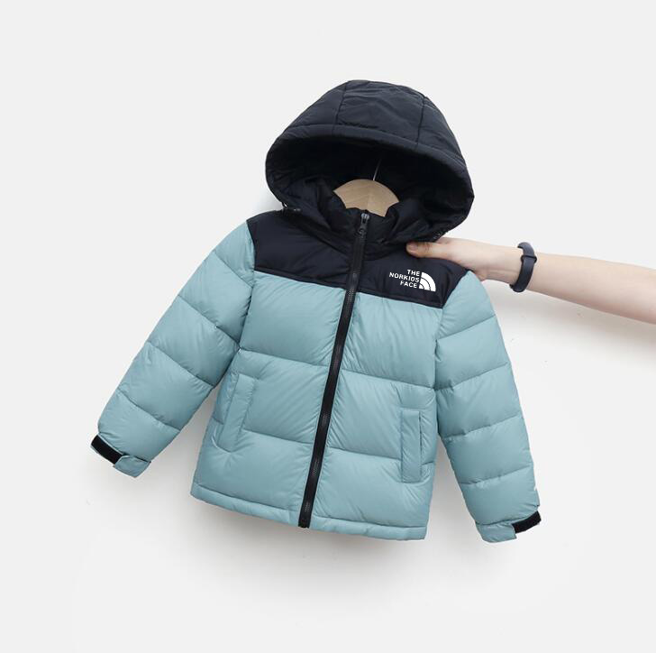 

Autumn/Winter Down Coat Children's Designer Jacket Hooded Solid Color Outwear Warm Clothing for Boys and Girls, Orange