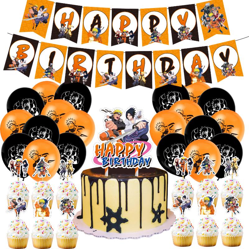 

Party Decoration Anime Balloons Set Happy Birthday Banner Cake Topper Baby Shower Decor Kids Toys