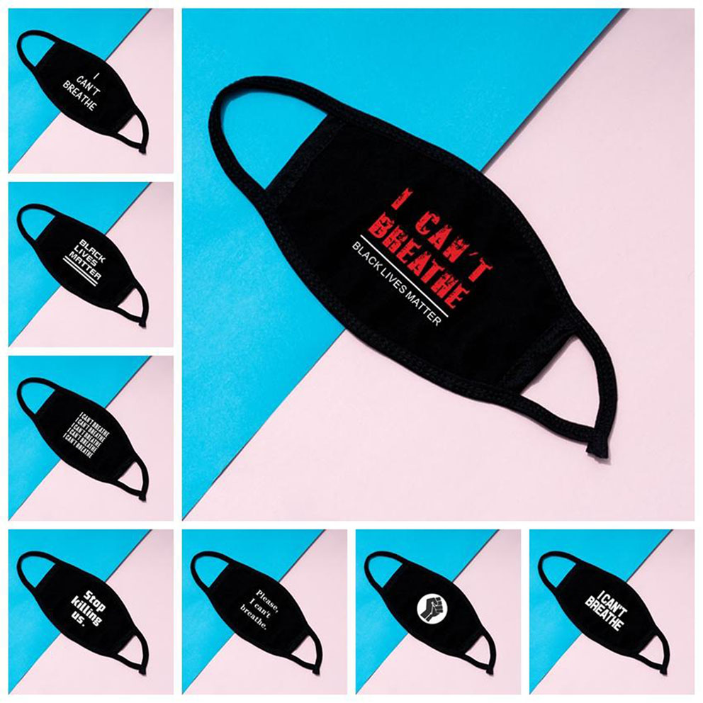 

I CAN'T BREATHE Face Mask Black Lives Matter Masks George Floyd Adult Dustproof Washable Reusable Designer Cotton PM2.5 Respirator DHL