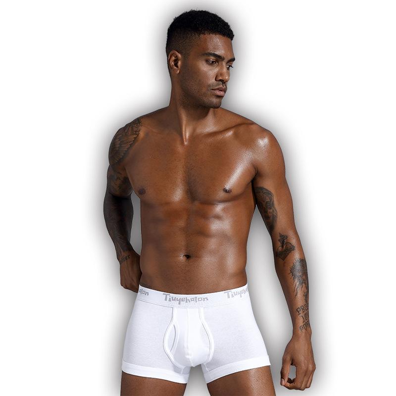 

Underpants 3018 High Quality Ribbed Cotton Men's Vertical Panties Have Open Convenience Quickly, Black;white