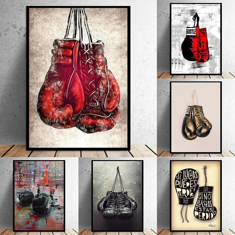 

Paintings Nordic Modern Style Sports Boxing Gloves Poster And Prints Abstract Modular Wall Art Minimalist Canvas Painting Home Decor