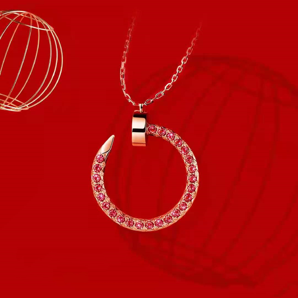 Fashion simplicity nail-style necklace The jewel girl set diamond A couple's gift Designer jewelry Top quality18-karat gold There are many s-image-737735142
