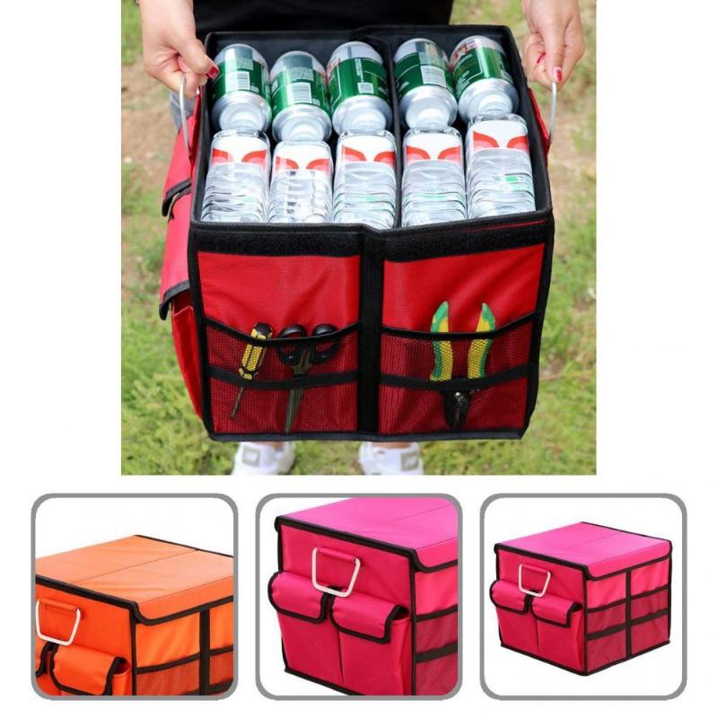 

Car Organizer Multi-Pocket Oxford Cloth Collapsible Waterproof Washable Trunk Storage Box Bag For