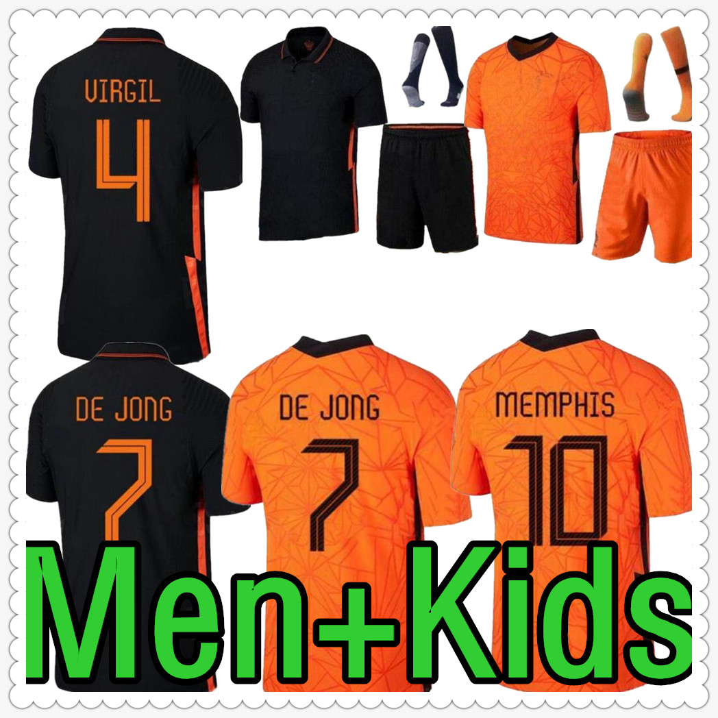 

MEMPHIS Netherlands 2021 soccer jerseys LIGT DE JONG Holland STROOTMAN VAN DIJK VIRGIL 2022 shirt football jersey men + kids kit, Adult