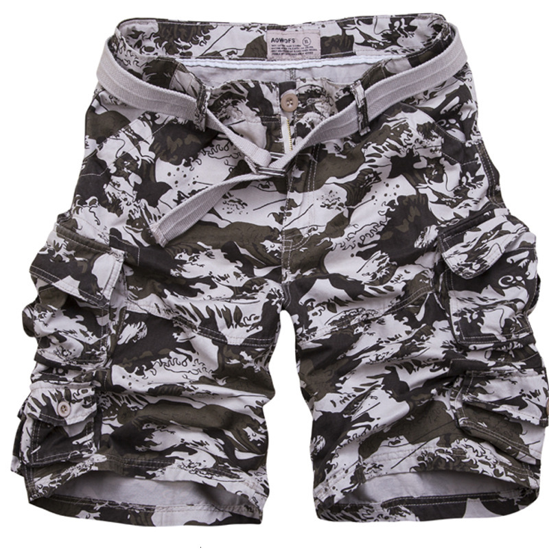 

Men's Shorts Hot Men Multi-pocket Cargo Streetwear Summer Casual Cotton Fashion Style Man Beach Male LFUZ, Army green