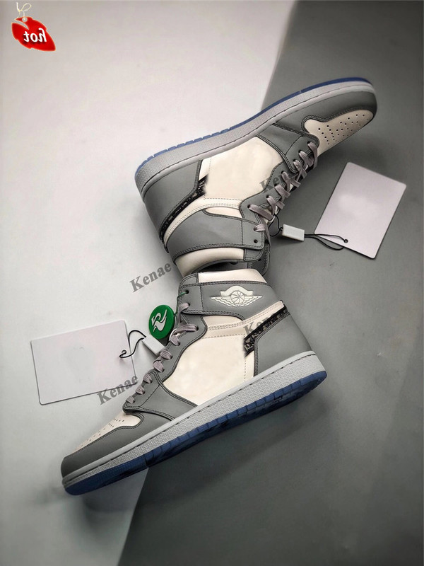 

Hottest Authentic 1 High OG Low Outdoor Shoes Man Woman 1S Wolf Grey Sail Photon Dust White With Original Bag CN8607-002