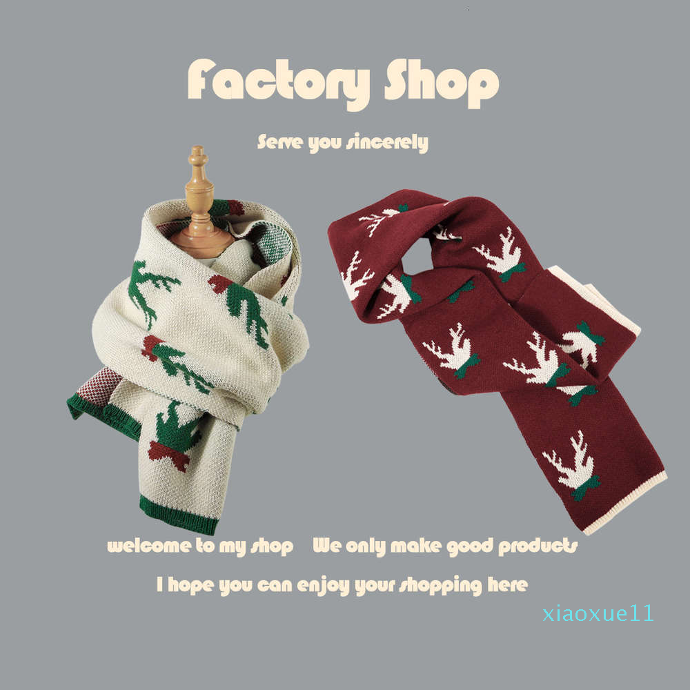 

luxury- scarf fashion Christmas knitted scarf women's trend warm outdoor long men's