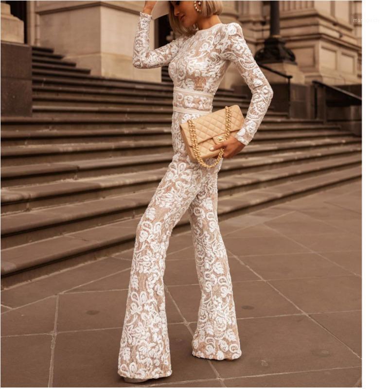 

Women' Jumpsuits & Rompers Elegant White Lace Summer Jumpsuit Bodysuit Women Combinaison Femme Womens Mono Mujer Overalls, Black