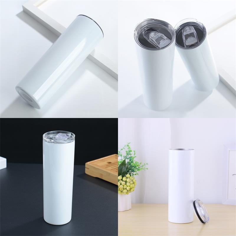 

Direct Sale 20oz Sublimation Tumblers lnsulated Straight water bottle Sublimations Blanks and white Lid Stainless Steel Cups