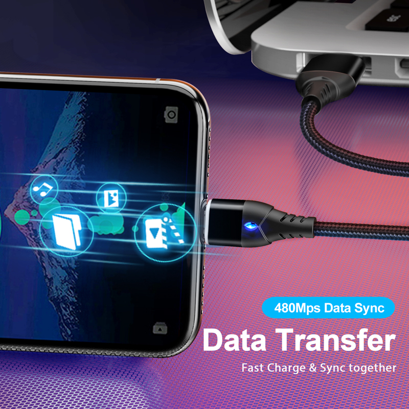 

Magnetic Cable Quick Charge Android for Huawei iPhone Charger Fast Charging Magnet Cord Mobile Phone Data Cord Micro USB Cable, Black for micro