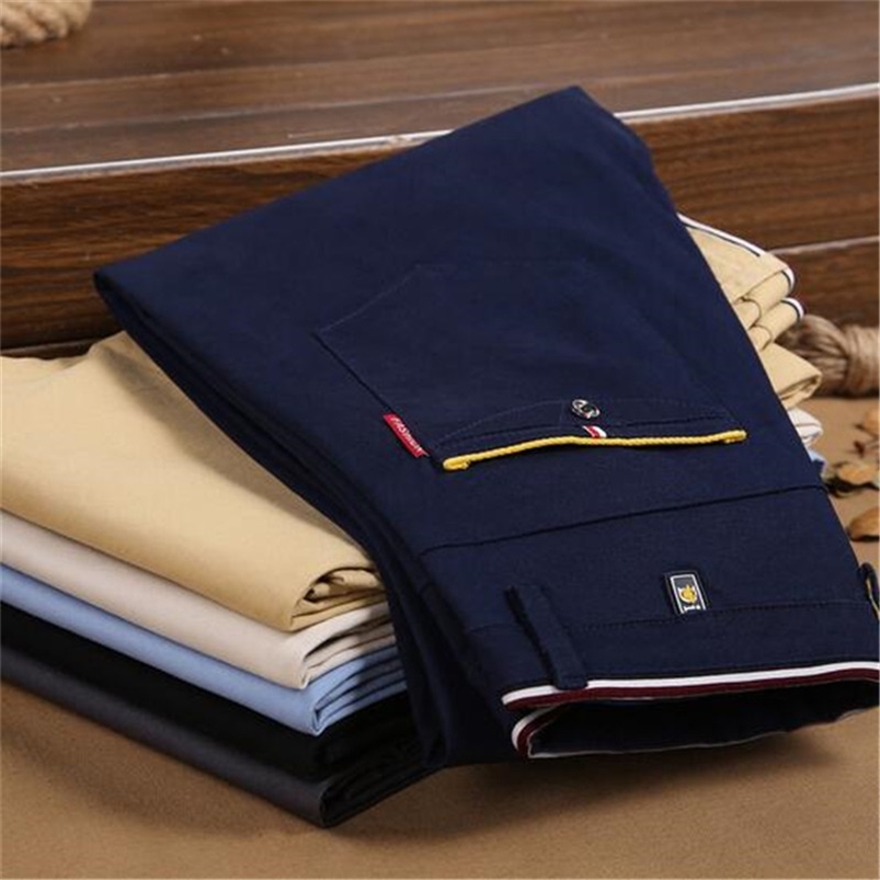 

Solid Khaki Black Pants Men Pantalon Homme Design Casual Men Pants Cotton Slim Pant Straight Trousers Fashion Business 28-40 210726, Dark grey