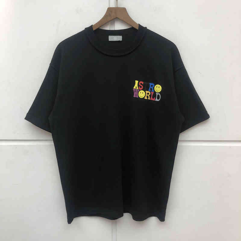 

Black Color Printed Letters T shirt Men Women Tee Loose Tops Short Sleeve, White;black