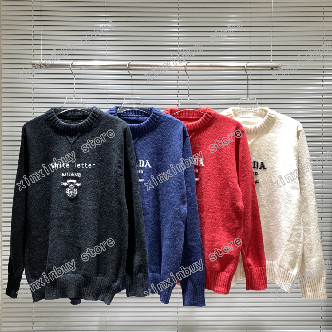 

21ss Designers Sweaters luxury Mens Womens Milano Triangle letter print Man Paris Fashion Tee Top Quality Tees Street long Sleeve luxurys bl, White;black