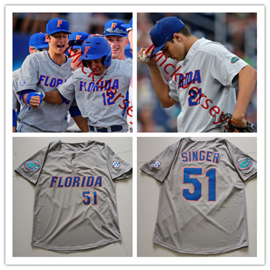 

NCAA Custom Florida Gators Stitched Baseball Jersey 20 Pete Alonso 37 Jackson Kowar 51 Brady Singer J. J. Schwarz 6 Jonathan India Mike Zunino Logan Shore Harrison Bader, 2020 royal