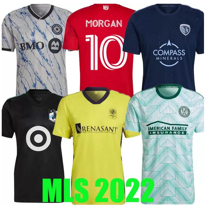 

MLS 22 23 New York Red CF Montreal SOCCER JERSEYS 2022 2023 MLS Atlanta United Nashville SC Sporting Kansas City Minnesota football uniform fans player version Bulls