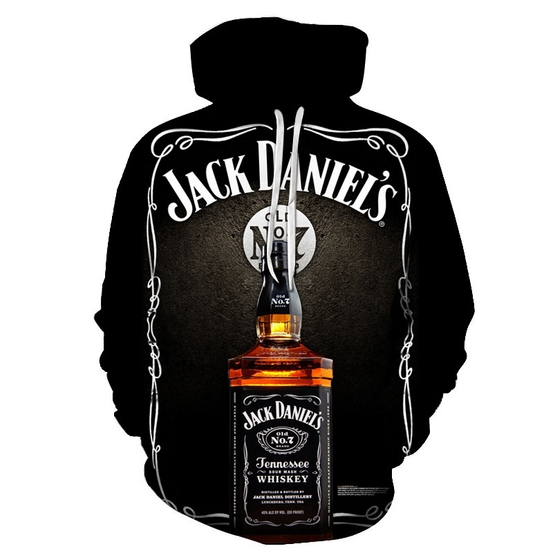 

New men's and women's loose fitting sweater digital printing 3D Hoodie large, Black
