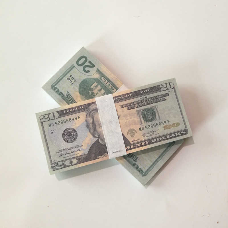 

USA Dollars Banknote Paper Novelty Toys Fake Money Copy 2050100 Dollar Prop Money Realistic Double Sided Stack Full Print Fake