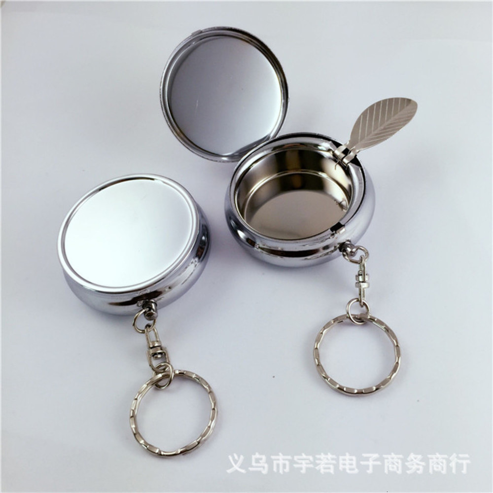 

Cigarette case Portable round Mini smokers metal ashtray / business gifts