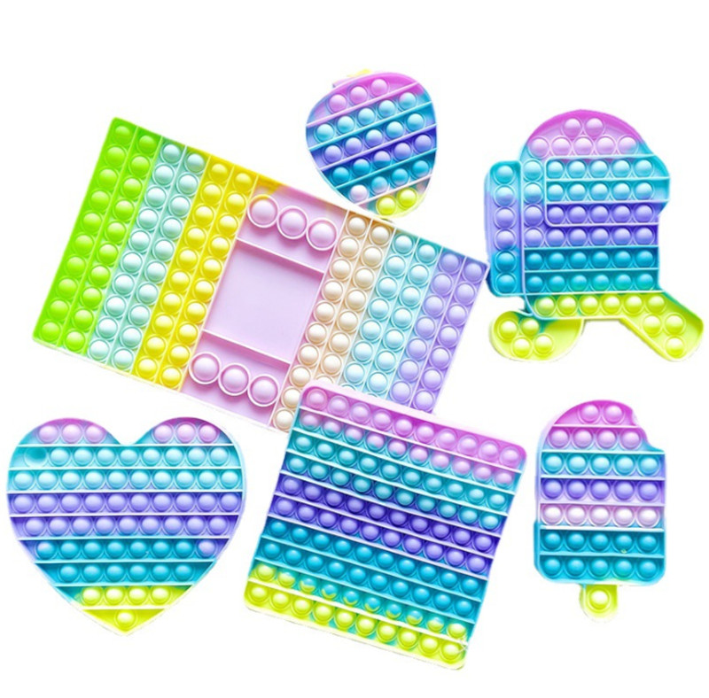 

Giant Macarone Rainbow Color Sensory Bubbles Popper Toys Fidget Push Pop Boards Super Large Mega Jumbo Finger Puzzle Desktop Game