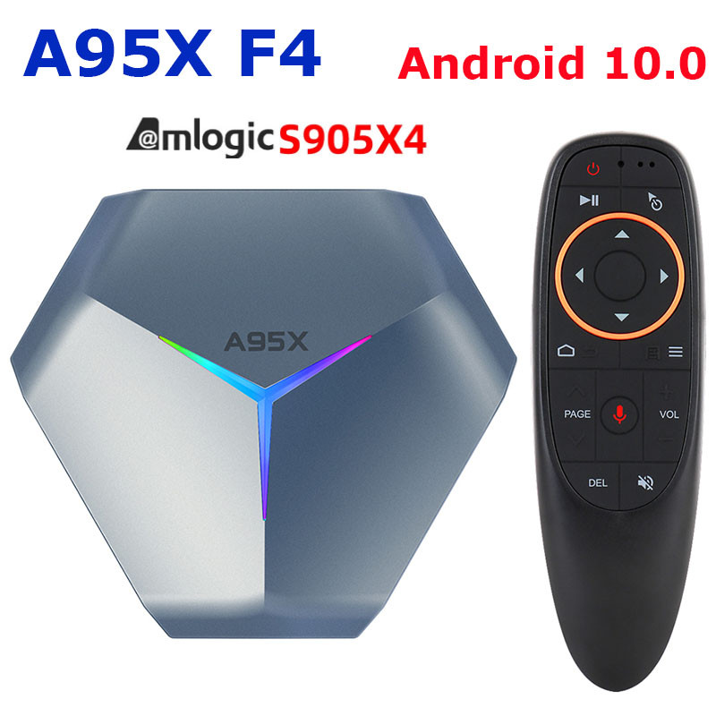 

A95X F4 Android 10 TV Box Amlogic S905X4 Smart 4K 4GB RAM 32GB 64GB 128GB ROM 2.4G/5Ghz Wifi +G10S Voice Control