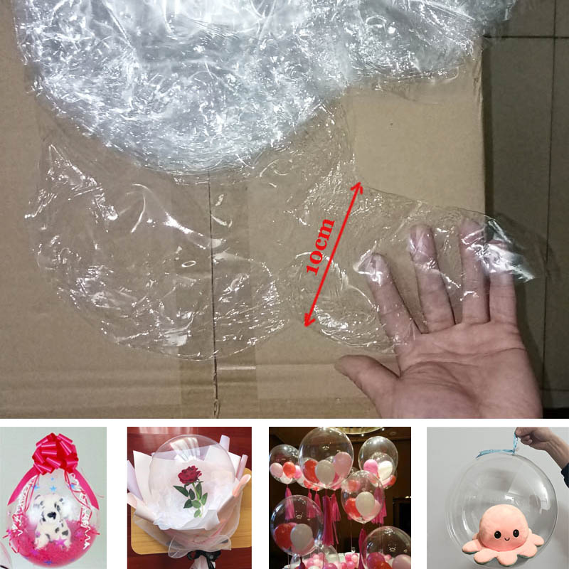 

10cm wide mouth balloon transparent wave ball for stuffer packaging machine fill-able dolls gift /rose or small ballons