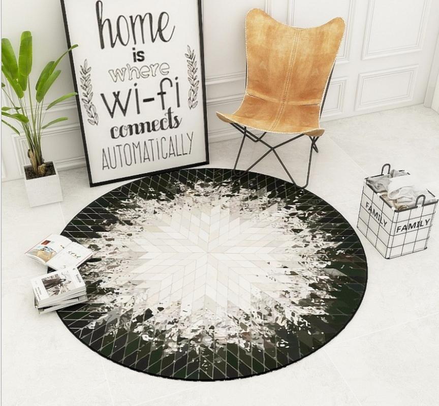 

Carpets 3D Rose Carpet Living Room And Bedroom Rug Geometric Round Floor Mat Parlor Soft Nordic Decoration Home Baby Tapete