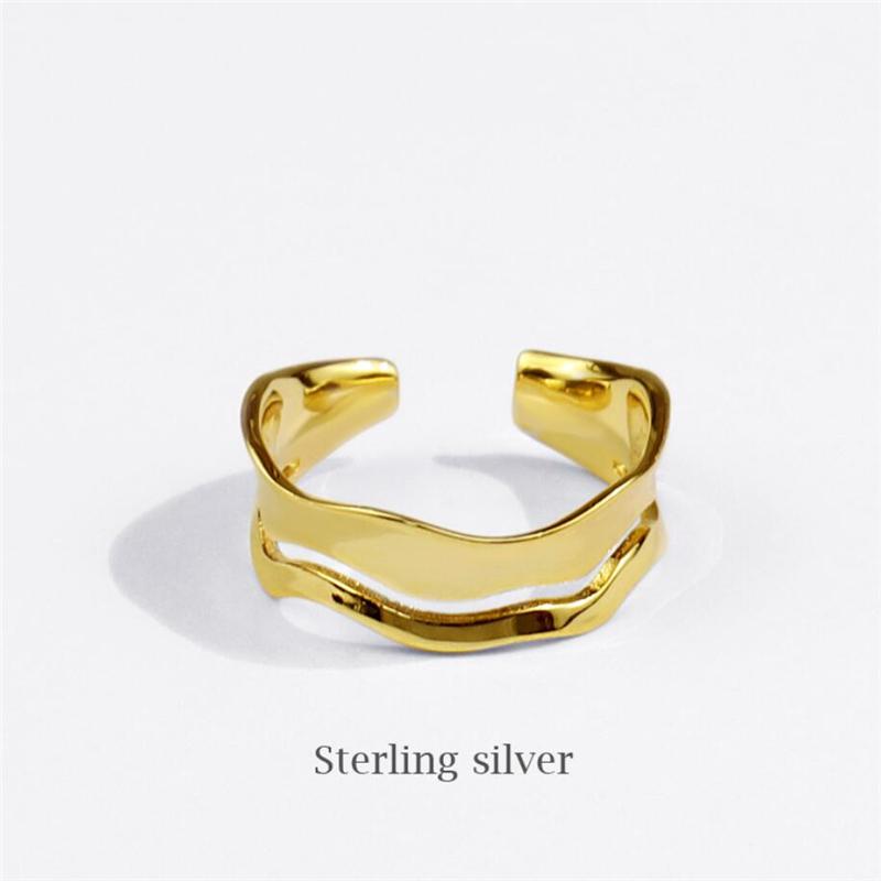 

Cluster Rings Sole Memory Braided Cross Romantic Simple 925 Sterling Silver Female Resizable Opening SRI780