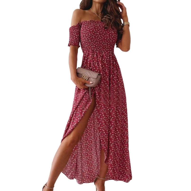 

Fashion women' dress summer print navy sexy explosive 210520, Red