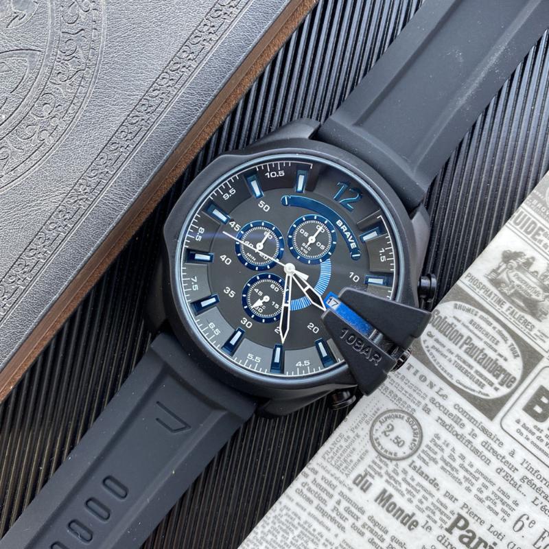 

Wristwatches 2022 Style DZ Men's Business Watch Brand Unique Large Dial Design Leisure Sports Silicone Strap Quartz