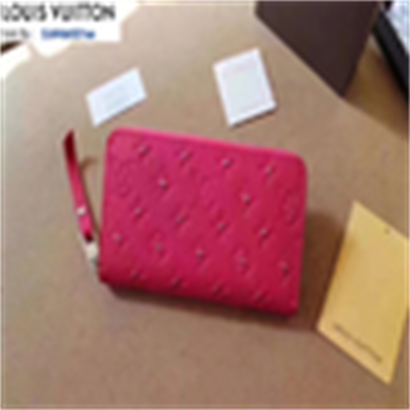

pouches brand long designer real luxury chain m61442 card embossed leather zipper wallets wallet, wallet rose key red holders women phone ca, Red;black
