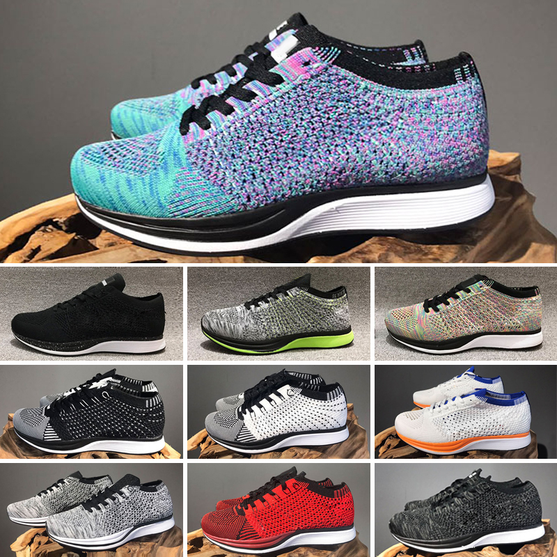 

2021 Fly Racer Trainer Knit Black White Grey Sports run shoes Men Women summer Sneakers shoe 36-45, Color 5