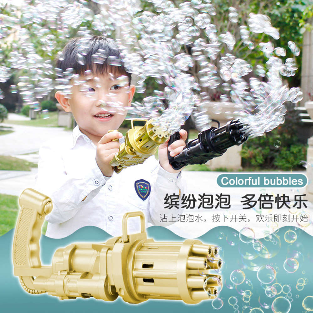 

2021 fun toysRed tiktok new 8 hole Gatlin gun electric machine children's handheld bubble stick toyfor children