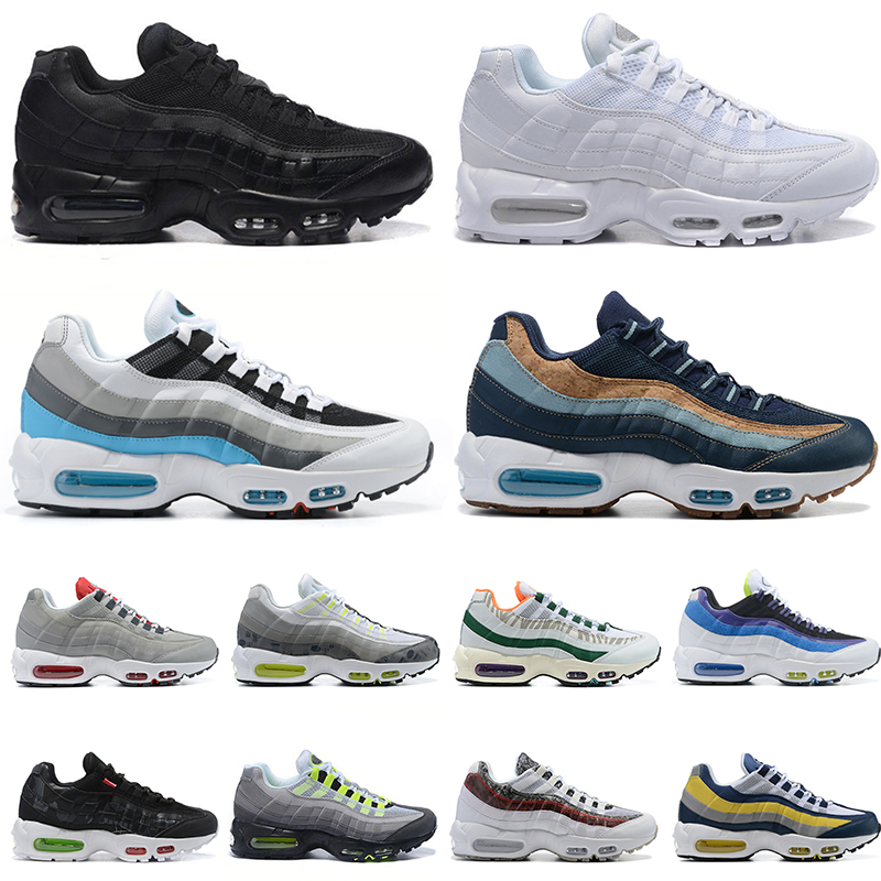 

2021 Top Fashion NYC Taxi mens running shoes Glass Blue Greedy KIM JONES Yin Yang triple black white Neon Cork Navy Footprint 95s men trainers sports sneakers Size 46, No#40 40-46 navy blue