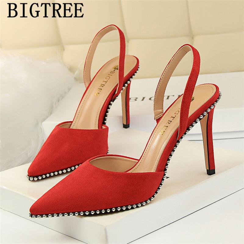 

Bigtree Shoes Sexy Sandals Woman Summer Designer Fetish High Heels Brand Leather Women Ayakkabi Buty