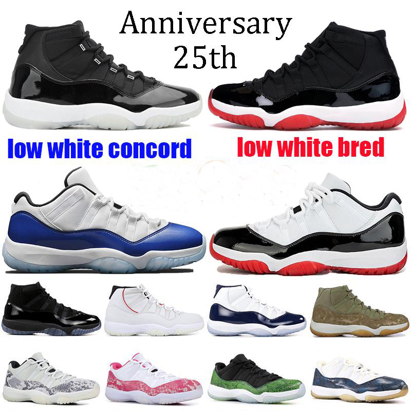 

11s 25th Anniversary 11 men basketball shoes low concord 45 Bred Space Jam Cap and Gown Gamma Blue running sneakers women trainers