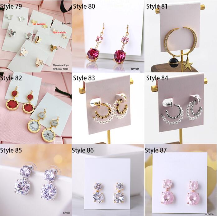 

Crystal Charm Earrings Red Stone Dangles Pearl Hoops