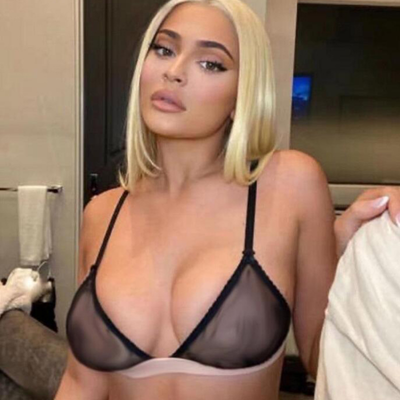 

Rhinestone Letter Lace Bra Set Textile Sexy Mesh Lingerie for Women Letter Wbbing Elastic Waist Underwear, As pic