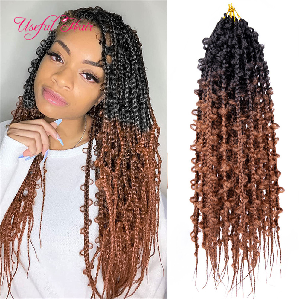 18 inches 3x Box Butterfly Locs Crochet Hair Ombre Soft River Senegalese Crochet Twist Box Braids Locks Butterfly Crochet Braiding Hair-image-736897590
