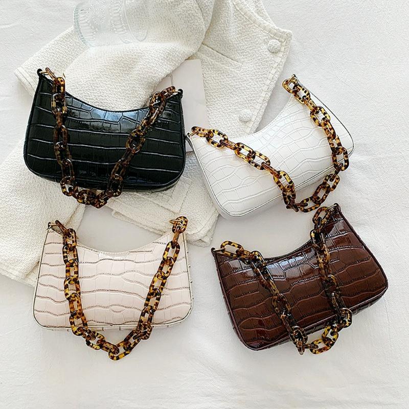 

Evening Bags Crocodile Pattern PU Leather Handbags 2022 Female Shoulder Bag Fashion Ladies Armpit Retro Casual Women Tote Small Clutch