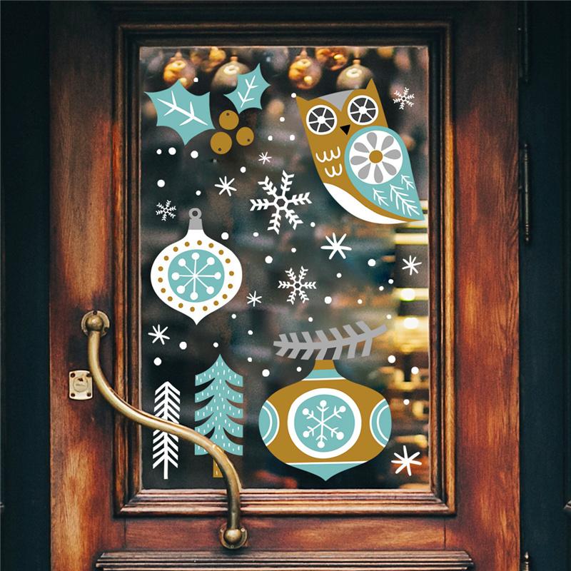 

Wall Stickers 1pc Christmas Sticker Removeble Cute Cartoon Window Decals Romantic Xmas Theme Party Decoration Year