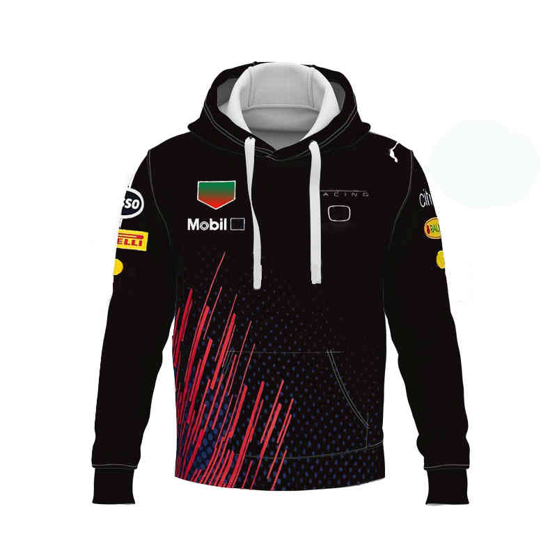 

Bull Racing Men 3d Hoodie Team Navy Blue Pullover Autumn F1 Formula One Red Hooded Plus Size 7xl Style, Black