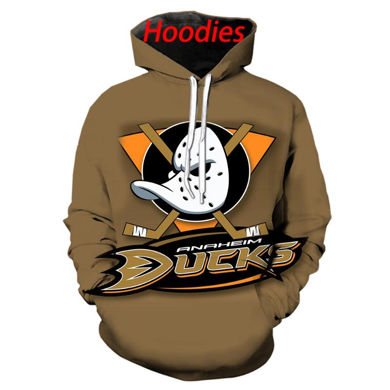 Sweats à capuche Homme Sweatshirts Anaheim pour hommes et femmes 3D Impression de canard Personnalité Sports Casual Sports Harajuku Style Hockey