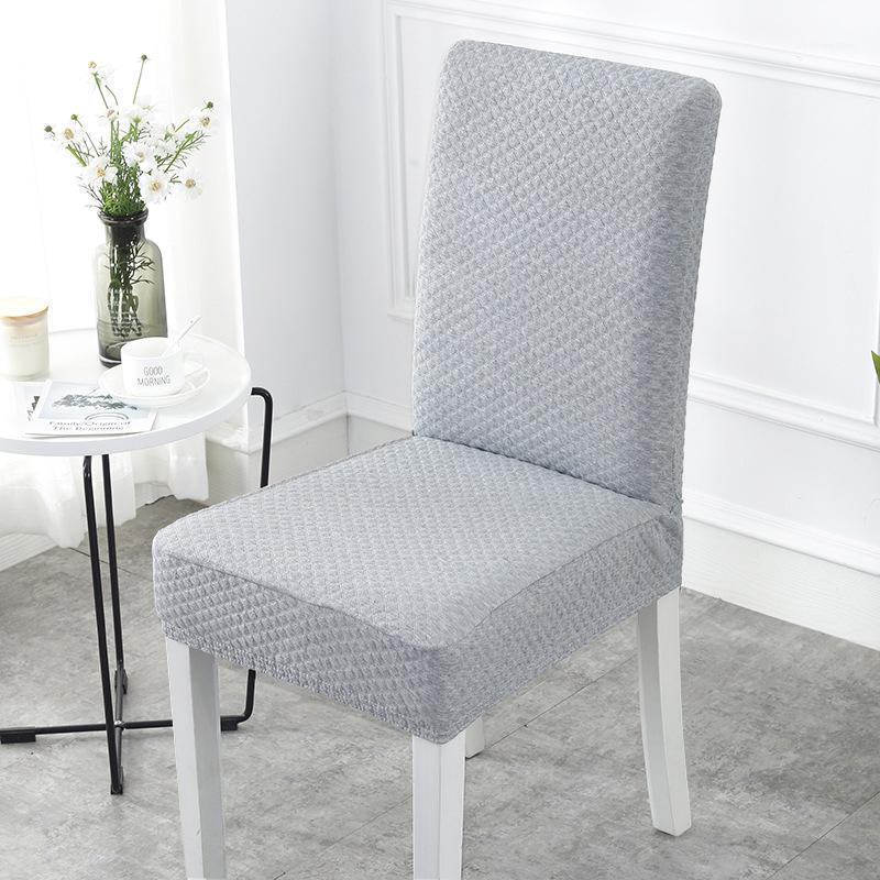 

Chair Covers Knit Thicken Stretch Cover Removable Dining Seat Case Restaurant Banquet El Home Decoration Solid Color1